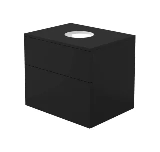 Neuesbad Waschbecken CABINET, mit TOP, 600x470x520MM, Schwarz NB1DESDINB611