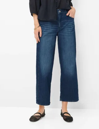 Brax Damen Culotte Style MAINE S USED REGULAR BLUE, denim blau regular, Gr. 34L