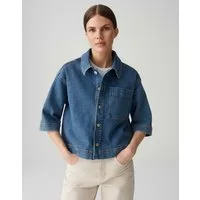 OPUS Kurzarmbluse FEMSE aus weichem Denim