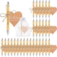 FOUORTUNATE-BEE Kugelschreiber 30er Set Partystifte, ausziehbare Kugelschreiber für Hochzeit, (30-tlg), Schöne Geschenkidee für Hochzeit, Taufe oder Geburtstagsfeier