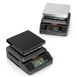 MHP50-A5/B5 for MINI WARE Mini Hot Plate Preheater 50×50mm 100-350°C DC 19-24V/PD 20V Up To 150W Color LCD Heating Curve