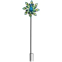 abc HOME LED Gartenleuchte Pfau, Windrad, LED, Solarpanel, Lichtsensor, Farbwechsel