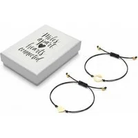 KARMA Armband Set Armband Set Freundschafts Armband 2er Set (Herzmotive, Armbänder Armschmuck), Geschenk für Schwester oder Freudin