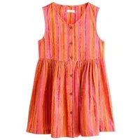 Next Strickkleid Kurzärmeliges, durchgeknöpftes Kleid mit Streifen (1-tlg)