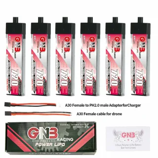 Gaoneng 3.8V 720mAh 100C 1S LiHV Battery A30 Plug With Adapter Cable for Emax Tinyhawk S BetaFPV Beta75X