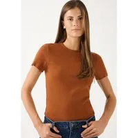 MORE&MORE Kurzarmshirt schmales Basic-Stretch-Rippshirt