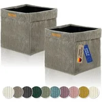 Lycce Regalkorb Kallax Boxen Cord 2er Set taupe, Aufbewahrungsbox faltbar 33x33x31cm (2 St)