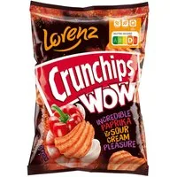 LORENZ Knabberei, Lorenz Crunchips WOW Paprika und Sour Cream geriffelte Chips 110g