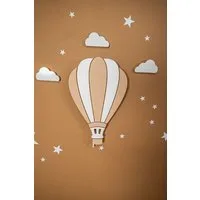 COZYCOLLECTIONS LED Wandleuchte Handbemaltes LED-Wandnachtlicht „Elefant auf dem Mond“ in Holzoptik, LED, Warmweiß, Montessori-Design: ruhige Formen, warmes LED, kabellos
