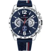 Tommy Hilfiger Multifunktionsuhr DECKER 1791476, Quarzuhr, Armbanduhr, Herrenuhr, Datum, Silikonarmband