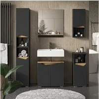 Vicco Badmöbel-Set Marelle, Anthrazit/Artisan-Eiche, 5 Teile, (5-St., 5er Set)