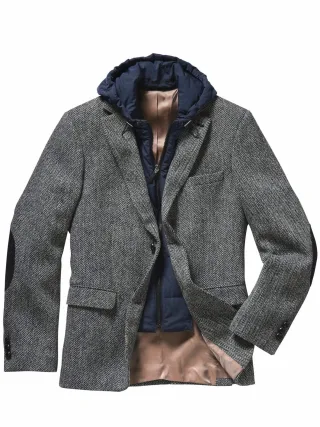 Mey & Edlich Herren Harris-Tweed-Sakko Nordwind Grau 100 % Schurwolle