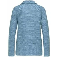 GOLDNER Strickjacke Kurzgröße: Elegante Grobstrickjacke, Zopfmuster Verschlusslose Baumwolljacke mit Schalkragen und Langarm