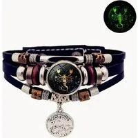 Stelby Armband mit Gravur Armband Sternzeichen Skorpion mit 3D Gravur im Glas (Weihnachtsgeschenk, Geburtstagsgeschenk, Valentinstaggeschenk, modern, minimalistisch), langlebig, pflegeleicht, unisex