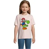 Blondie & Brownie T-Shirt Kinder Yoshi & Mario Konsole Retro Super Luigi
