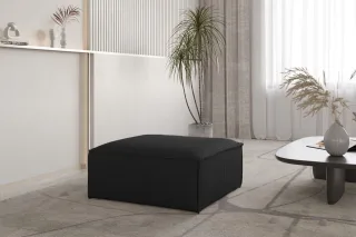 Polsterhocker Designerhocker CELES PREMIUM 85x85 cm in Stoff Scala Schwarz