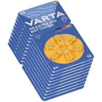 VARTA 60x Varta Hearing Aid Batterie 10 PR70 Hörgerätebatterie Batterie