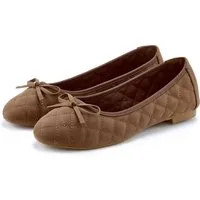 LASCANA Slipper, Schlüpfschuh, Freizeitschuh, Slip-On-Sneaker, Ballerina mit eleganter Schleifenapplikation VEGAN