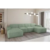 Kaiser Möbel Ecksofa Eckcouch U form, SIENA stoff Poso, Maloy, Salvador,Velo, Artico, U-Form, Wahl aus 4 Stoffen, Komfortsitz mit HR-Schaum