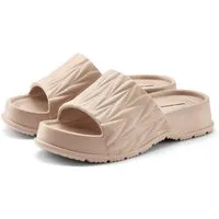 French Connection Badeschlappe, Badelatsche, Mule, Sandale, offener Schuh, Sommerschuhe Badepantolette Pantolette aus wasserabweisendem Material mit Plateausohle