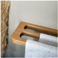 ScandiHooks Handtuchhalter Großer Doppel-Handtuchhalter aus massivem Eichenholz