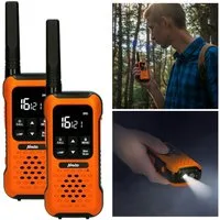Alecto Walkie Talkie Outdoor- 2er-Set: IPX7 wasserdicht, 10km Reichweite & Licht, (2-St), Mit praktischem Gürtelclip
