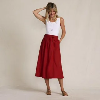 Midirock aus Leinenmix für Damen, Damen, size: regular, Orange, Leinen/Viskose, by Lands' End