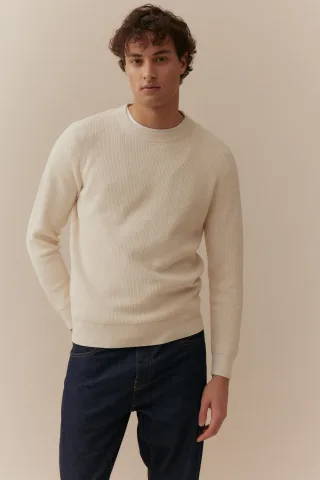 BASEFIELD - Rundhals Pullover cotton mel. - Gr. - S