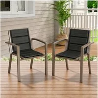 HOMALL Gartenstuhl Stapelbare Aluminiumstühle Outdoor Stühle 2/4/6er Set, Bis 160kg (Gewicht ca. 3,5 kg, erhältlich in drei Farben, geeignet für Camping, Pool, Grillszenarien (ohne Tisch), 2 St)