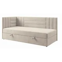 Deine Möbel 24 Boxspringbett KAYA Schlafsofa Jugendbett mit Bettkasten, Topper, Veloursbezug (ideal für Jugendliche und Erwachsene, 1-St., Modernes 2-in-1 Design Schlafsofa & Bett), 90x200 100x200 Schwarz Grau Beige Ecru Anthrazit