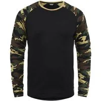 !Solid Rundhalsshirt SDCajus Longsleeve im Baseball-Look