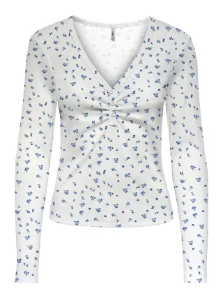 ONLY - ONLFENJA L/S V-NECK TOP JRS NOOS Cloud Dancer - Gr. - M
