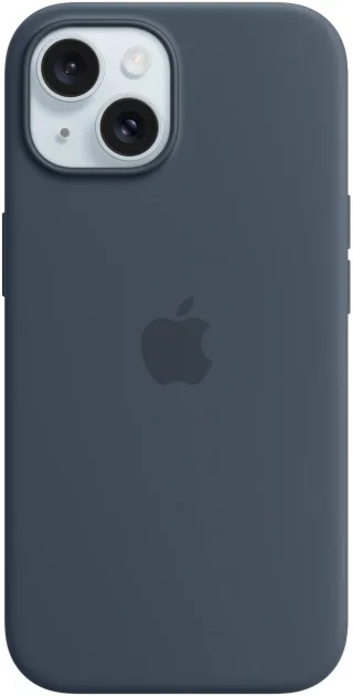 Apple Silikon Case mit MagSafe [für iPhone 15 Plus] sturmblau