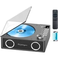 Greadio Tragbarer Desktop CD Player mit Bluetooth, LED-Display tragbarer CD-Player (Bluetooth, Stereo Surround,USB/TF/AUX, schwarz,für Auto/ Zuhause)