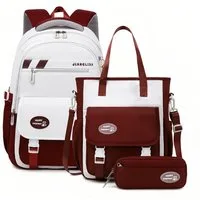 MOPUEA Schulrucksack Schulrucksack-Set 3-tlg Schultasche Wasserabweisend Viele Fächer