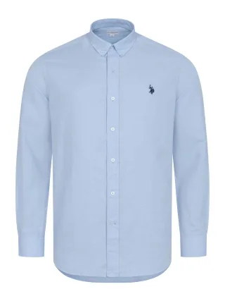 U.S. Polo Assn. Herren Leinenhemd aus Leinen-Baumwollmix