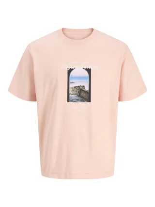 JACK&JONES - JORNORREBRO PHOTO TEE SS CREW NECK JNR Peach Melba - Gr. - 152