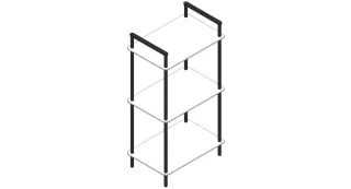 Giese Badregal Mobila schwarz matt (Glasboden weiss lackiert RAL 9003), 35100-14 35100-14