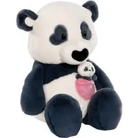 Nici Kuscheltier Love, Panda, 40 cm, mit Herztasche und Baby-Panda schlenkernd