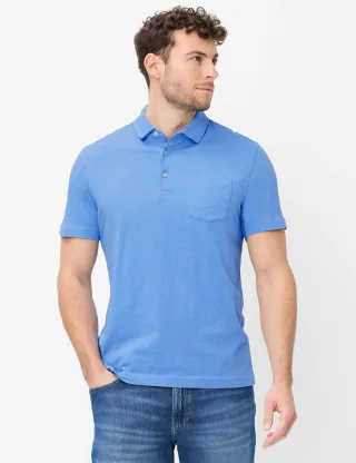 Brax Herren Polo Style PAVO fresh blue, Blau, Gr. 5XL