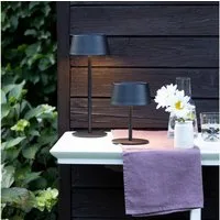 OTTO home LED Außen-Tischleuchte Oddny - Tischlampe 2er Set mit Solar u. Akku, Dimmfunktion, LED fest integriert, Warmweiß, 30 cm, aufladbar ü. Solar & USB, 3000 K, dimmbar, IP44, Akkulampe