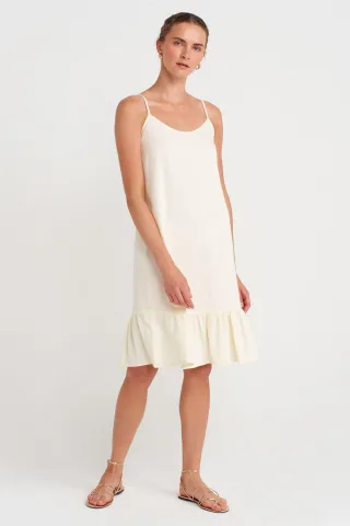 Ärmelloses Midi-Underkleid mit Rüschendetail