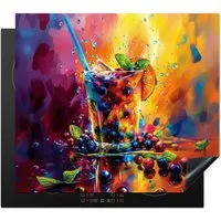 MuchoWow Herd-Abdeckplatte Cocktail - Obst - Farbenfroh - Modern, Vinyl, (1 tlg), Cerankochfeld Abdeckung, Herd Abdeckplatten Vinyl, 58.3x51.3 cm
