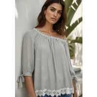 Andijamo-Fashion Schlupfbluse NEW ROMANCE mit Spitze