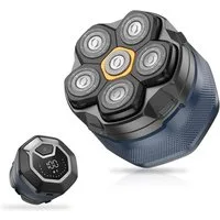 TUWENA Elektrorasierer Glatzen Rasierer Herren Elektrisch, Kopfrasierer mit LED-Anzeige, mit Magnetischen 6 Scherköpfen Typ-C Aufladung Wasserdicht