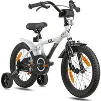 PROMETHEUS BICYCLES Kinderfahrrad HAWK 16 Zoll ab 5 Jahre, 1 Gang, Junge Mädchen Fahrrad Kinder mit Rücktrittbremse Stützräder