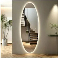 WDWRITTI Ganzkörperspiegel mit beleuchtung 165x60cm 3Lichtfarben Dimmbar Speicherfunktion (Wandspiegel Groß, 145x60cm, 3000-6500K, 165x65cm), für Flur Wohnzimmer Schlafzimmer Hotel