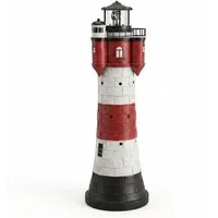 Jürgen Westerholt GmbH Gartenfigur 2325-50 Roter Sand, Solar Leuchtturm Roter Sand mit rotierendem LED Reflektor 50cm
