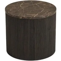 House Nordic Couchtisch Ida Couchtisch Eckentisch Ø45cm Marmor Dekor braun