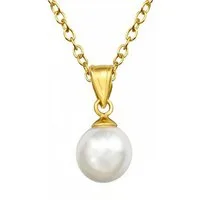 ALEXANDER YORK Kette mit Anhänger PERLE in Gold, 2-tlg., 925 Sterling Silber